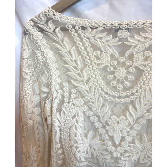 VTG Womens Lace Coquette Express Top Size S Embroidered Floral Dainty Feminine - Picture 13 of 16
